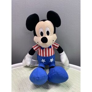 Disney Patriotic Mickey Mouse Toy 10" Plush Toy America‎ Stuffed Great Condition